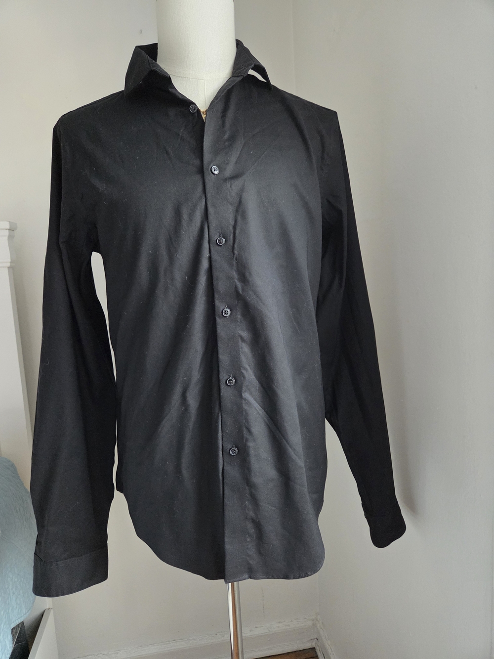 Calvin Klein Black Long-Sleeve Dress Shirt